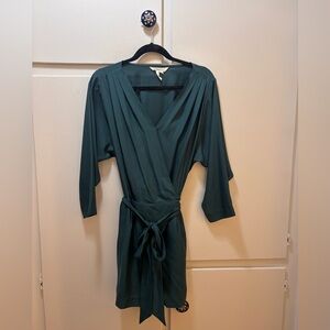 BCBGeneration Teal Wrap Romper